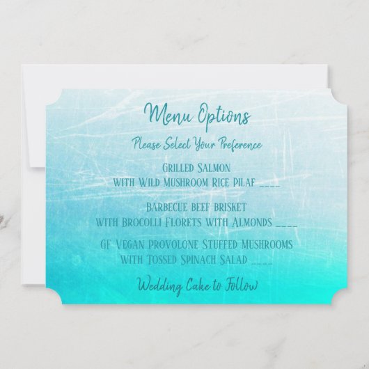 Turfblauw en turkooisblauwe witte bloem bruiloft R Kaart (Achterkant)