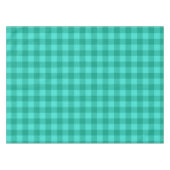 Turfblauw en turquoise geruit plaidontwerp tafelkleed (Voorkant (Horizontaal))