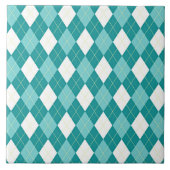 Turfblauw en wit argylepatroon tegeltje (Voorkant)