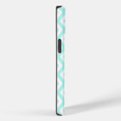 Turfblauw en wit diamantpatroon Case-Mate iPhone case (Achterkant / Rechts)