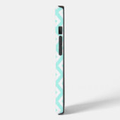 Turfblauw en wit diamantpatroon Case-Mate iPhone case (Achterkant / Links)