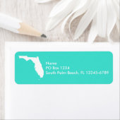 Turfblauw en Witte Florida Persoonlijk Etiket (Insitu)