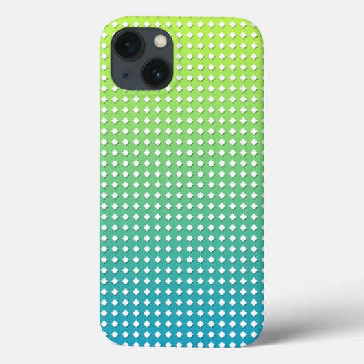 Turfblauw Geel Geometrisch Patroon Diamanten Case-Mate iPhone Case (Achterkant)