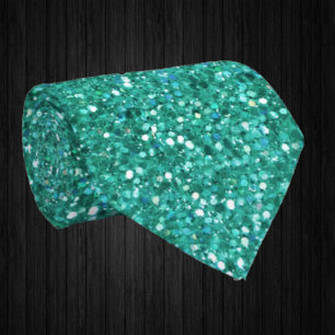 Turfblauw glinsterende namaak glitters luxe fancy stropdas