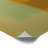 Turfblauw Goud Kleurveld Abstracte Moderne Kunst Poster (Hoek)