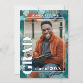 Turfblauw Groen Abstract Afstudeerwerk Aankondiging (Voorkant)