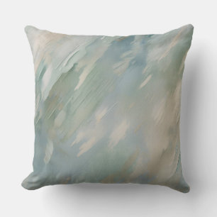 Turfblauw Groen Beige Moderne Kustprint Kussen