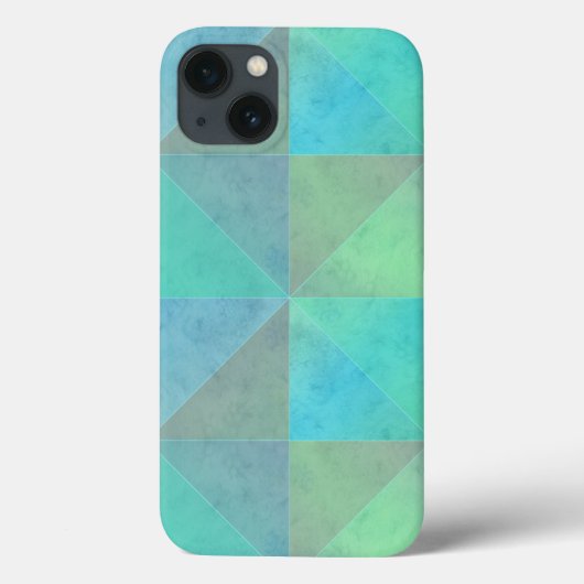 Turfblauw Groene Driehoeken Geometrisch Kunstpatro Case-Mate iPhone Case (Achterkant)