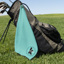 Turfblauw Initiële Naam Monogram Golfhanddoek