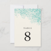 Turfblauw Licht Shower Tafel Nummer Kaarten (Achterkant)