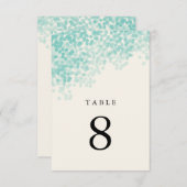 Turfblauw Licht Shower Tafel Nummer Kaarten (Voorkant / Achterkant)