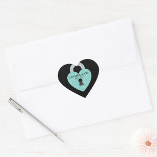 Turfblauw liefdeshart vierings tiara feest hart sticker
