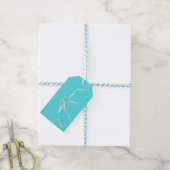 Turfblauw & Lint Cadeaulabel (Met Touw)