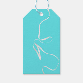 Turfblauw & Lint Cadeaulabel