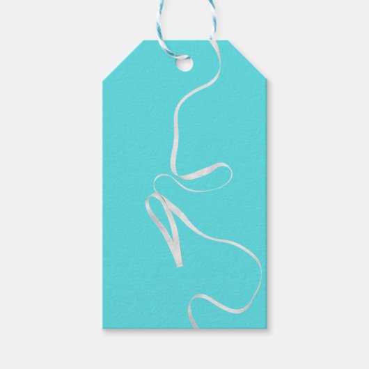 Turfblauw & Lint Cadeaulabel (Voorkant)