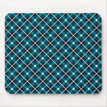 Turfblauw & Marineblauw Geometrisch Rasterpatroon
