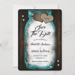 Turfblauw metselwerkpot snoerlichten schuur houten save the date