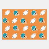 Turfblauw, Oranje & Witte Voetbal Patronen Inpakpapier Vel (Voorkant 2)