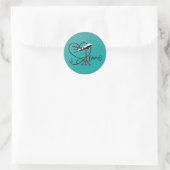Turfblauw Parijs Paspoort Ronde Sticker (Tas)