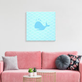 Turfblauw Prachtige Walvis Canvas Afdruk (Insitu (Woonkamer))