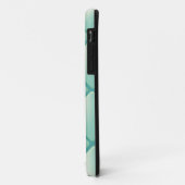 Turfblauw Quilted Diamantpatroon Case-Mate iPhone Case (Achterkant/links)