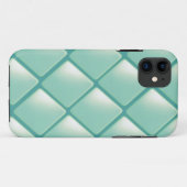 Turfblauw Quilted Diamantpatroon Case-Mate iPhone Case (Achterkant (horizontaal))