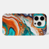 Turfblauw, roest en goud verf abstract Case-Mate iPhone case (Achterkant (horizontaal))