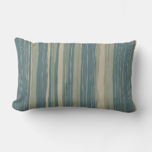 Turfblauw Sage en Beige Strepen Kussen