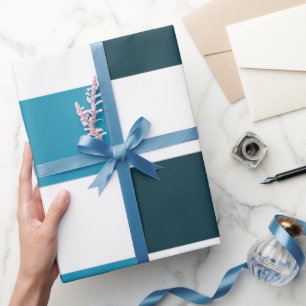 Turfblauw Schaakbord Cadeaupapier