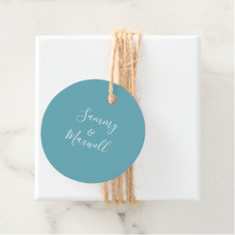 Turfblauw strand trouwgunstlabels bedankjes labels