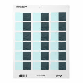 Turfblauw Textuurpatroon Etiket (Full Sheet)