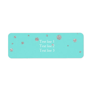 Turfblauw Turquoise Blauw & Strik Huwelijk Etiket