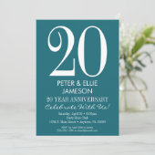 Turfblauw Turquoise Moderne Trouwdag Uitnodigingen (Staand voorkant)