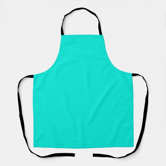 Turfblauw Turquoise Zeshoek Patroon Schort (Voorkant)