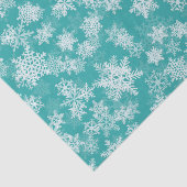 Turfblauw & Witte Sneeuwvlokken Winter Wonderland  Tissuepapier (Detail)