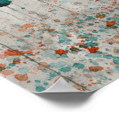 Turfblauwe en grijze klaprozen, waterverf bloemen  poster (Hoek)