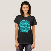 Turfblauwe Golf Vis Patroon T-shirt (Voorkant volledig)