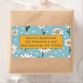 Turfblauwe Mopshoofd Madelief Bloem Adres Labels (Insitu)