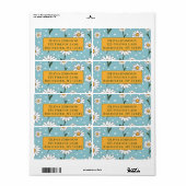 Turfblauwe Mopshoofd Madelief Bloem Adres Labels (Full Sheet)