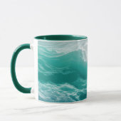 Turfblauwe Oceaangolven Abstracte Droom Mok (Links)