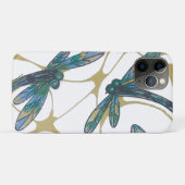 Turfblauwe & Smaragdgroene Libellen op Retro Gele  Case-Mate iPhone Case (Achterkant (horizontaal))
