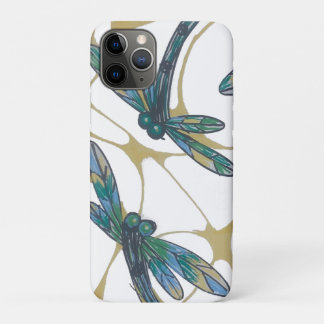 Turfblauwe & Smaragdgroene Libellen op Retro Gele  Case-Mate iPhone Case