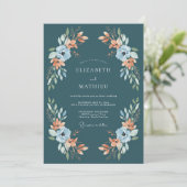 Turfbloem Boog Bruiloft Kaart (Staand voorkant)