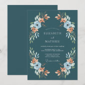 Turfbloem Boog Bruiloft Kaart (Voorkant / Achterkant)