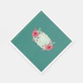 Turfbloem Papier servet met initiaal monogram (Hoek)