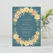 Turfgeel Ranunculus Eucalyptus Bruiloft Kaart (Staand voorkant)