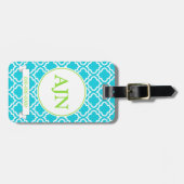 Turfgoene Monogram Bagagetailie Bagagelabel (Voorkant horizontaal)
