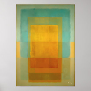 Turfgooud Kleurveld Abstracte Moderne Kunst Poster