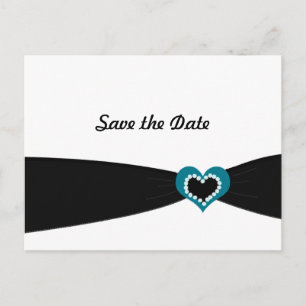 Turfhart met zwarte lint Save the Date Aankondigingskaart