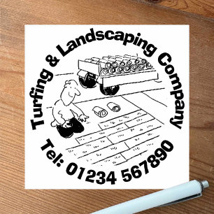 Turfing en landschapsontwerp. rubberstempel